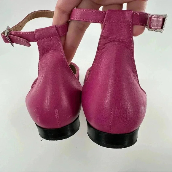 Lewit Alesia womens flats size 39 pink fuchsia Italian leather pointy toe dorsay - Picture 11 of 15